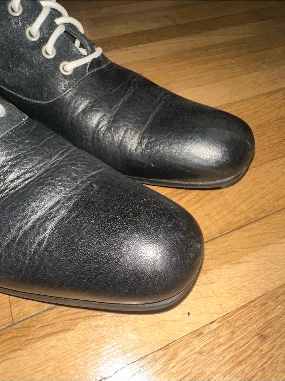 John Fluevog Executor Castellano - Black Lace-Up Leather & Suede Ankle Boot